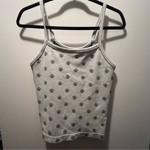 JUST POLLY juniors Graphic seamless tank top daisy white medium women's